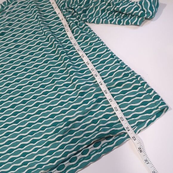 Tianello Top Womens Medium Teal Ballet Tee Wave pattern Art Colorful USA - Picture 9 of 9